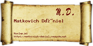Matkovich Dániel névjegykártya