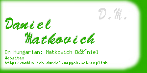 daniel matkovich business card